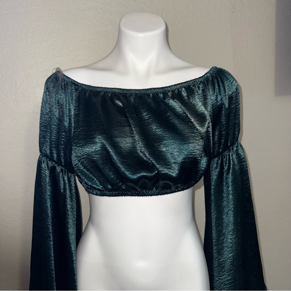 Elegant Off-Shoulder Green Top